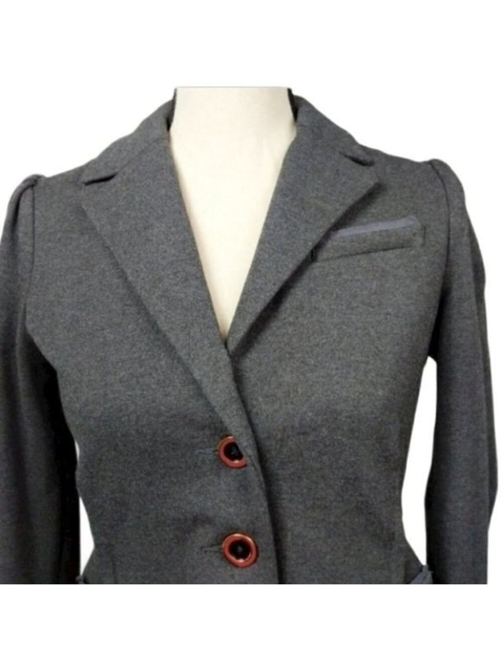 Marc By Marc Jacobs Cropped Gray Blazer S - Picture 2 of 8